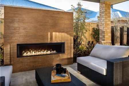 valor L3 linear gas fireplace outdoor