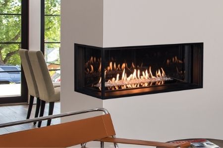valor LX2 multi sided gas fireplace glass